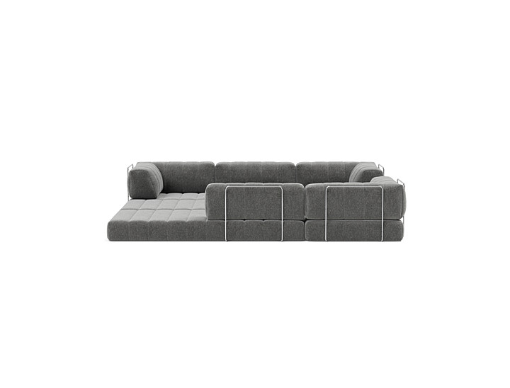Canapea extensibila de colt CozyPad cu brate 312x312cm, tesatura la alegere
