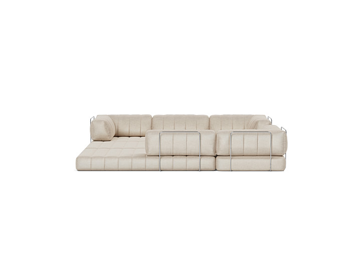 Canapea extensibila de colt CozyPad cu brate 312x312cm, tesatura la alegere