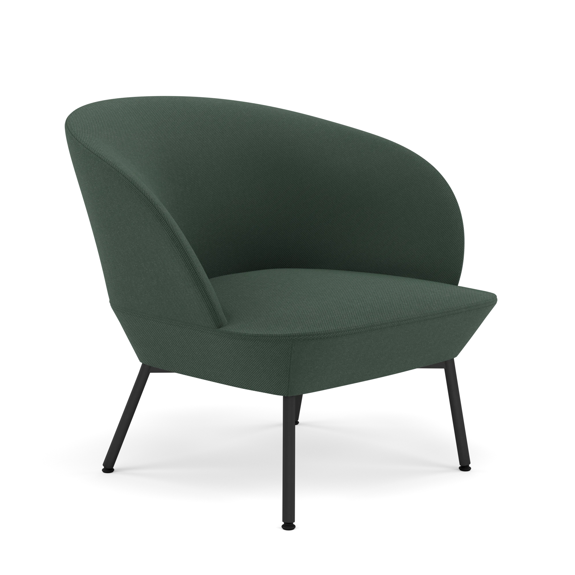Dark green lounge chair on a white background.