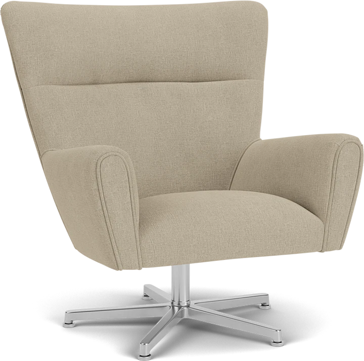 Boden Swivel Chair in Sumner Flax w/Aluminum Base