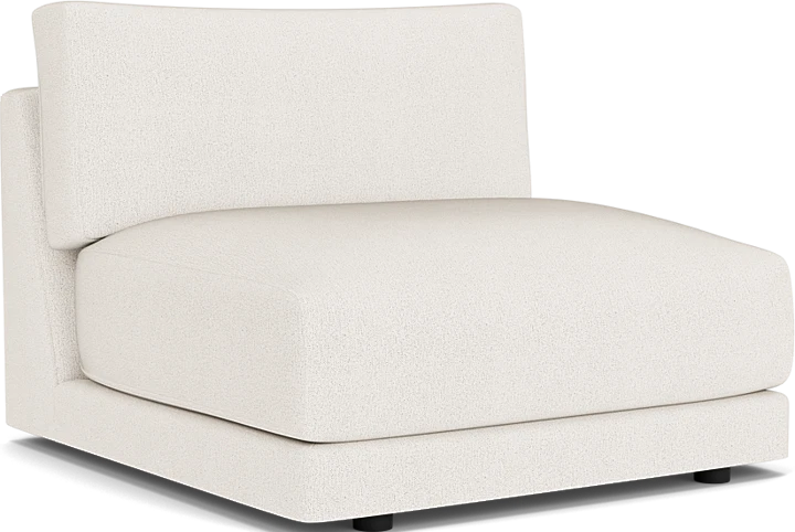 Clemens Deep Armless Chair in Landen White