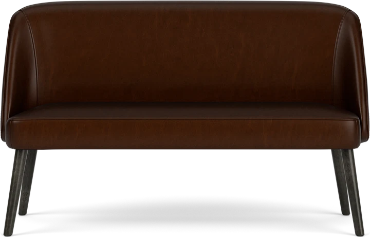 Cora Bench in Vento Nutmeg Leather w/Mocha Legs