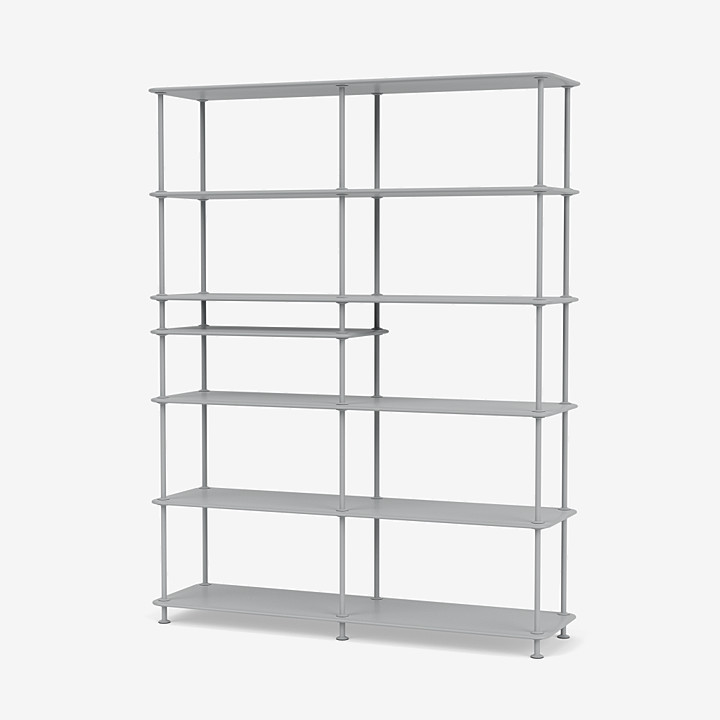 Montana Free 550100 Classic, Large Black Metal Bookcase With Glass Shelves