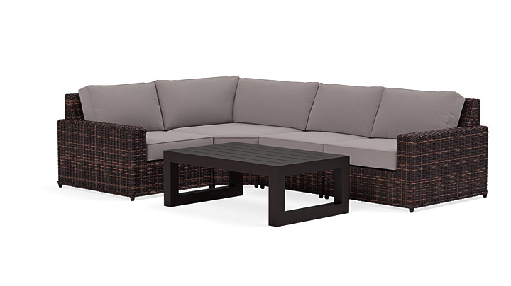 Langdon Wicker Outdoor Small Sectional Set | Yardbird