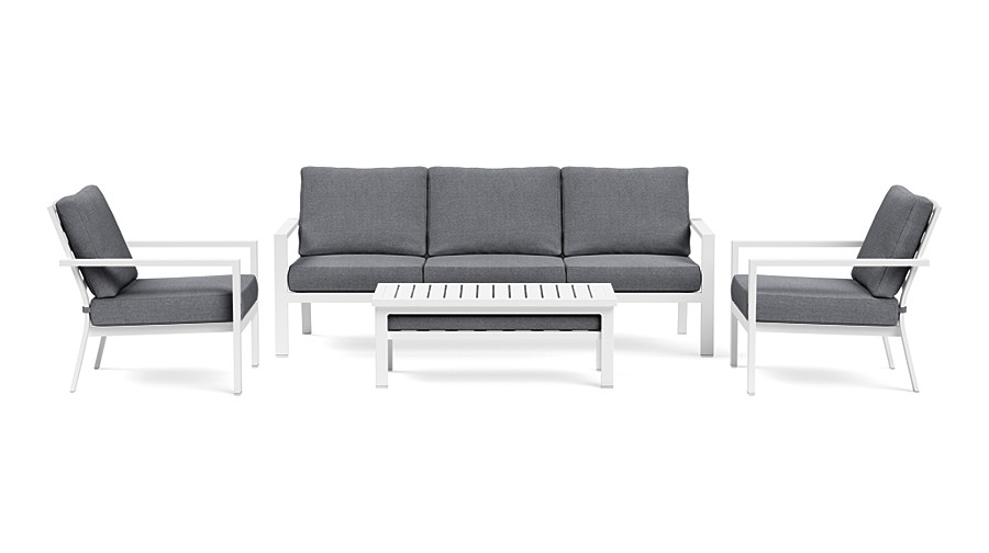 White Aluminum Outdoor Sofa Set Yardbird