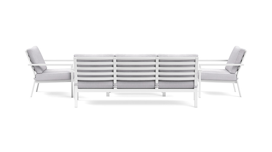 White Aluminum Outdoor Sofa Set Yardbird, Project 62 Thin Metal Patio Console Table