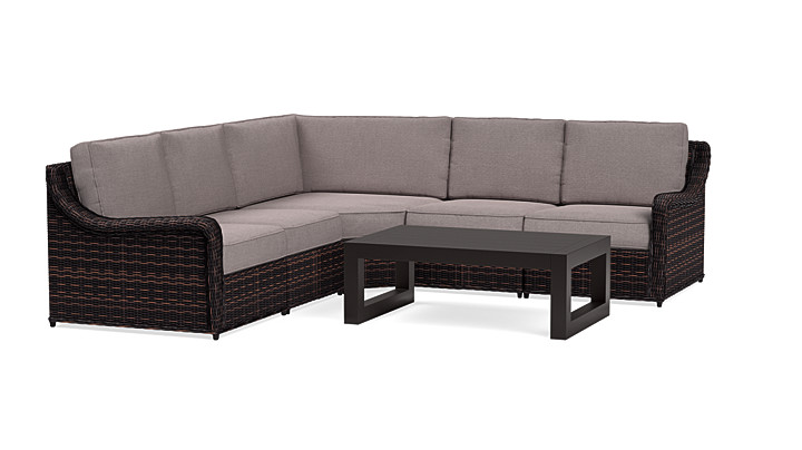 Waverly Large Wicker Outdoor Sectional Set Yardbird