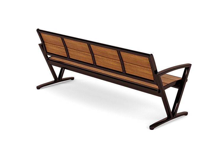 Seascape 6' Bench with Back Portable - Triangular Arms - Texacraft