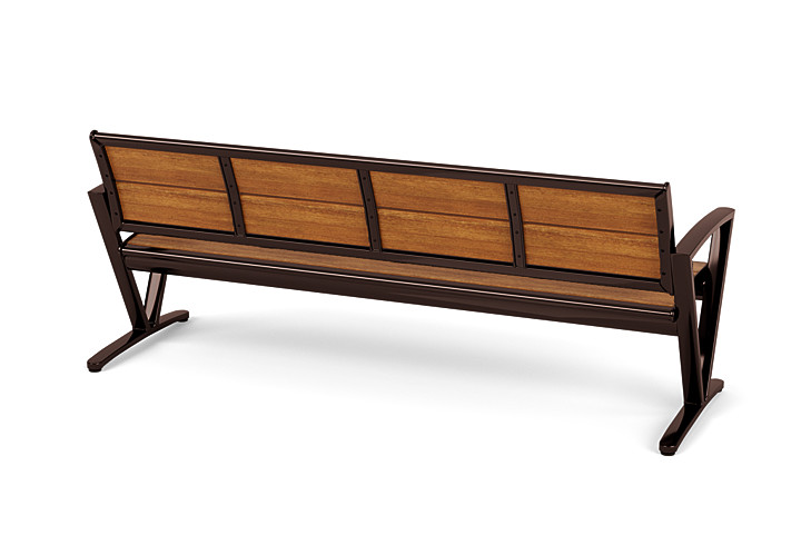 Seascape 6' Bench with Back Portable - Triangular Arms - Texacraft