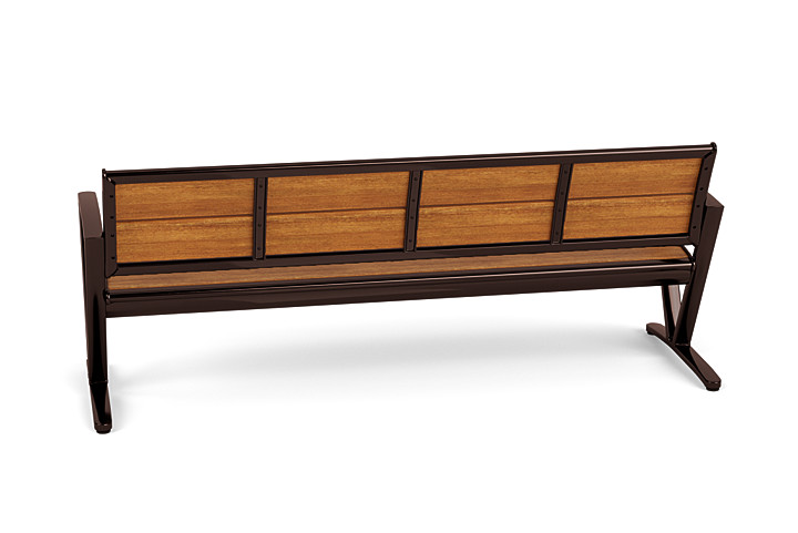 Seascape 6' Bench with Back Portable - Triangular Arms - Texacraft