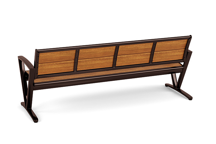 Seascape 6' Bench with Back Portable - Triangular Arms - Texacraft