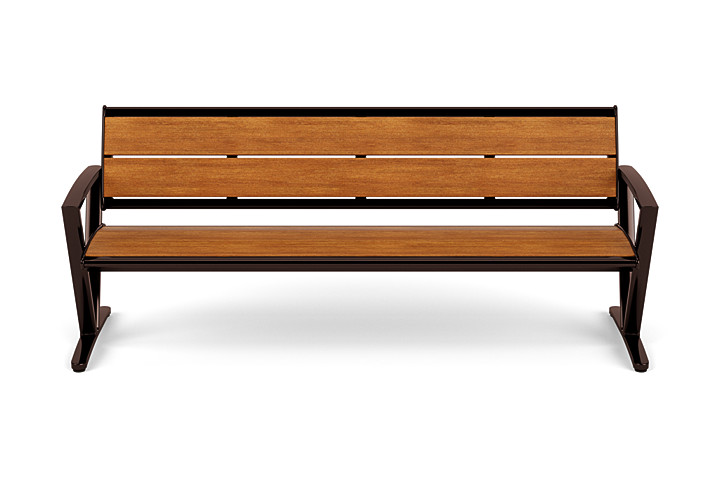 Seascape 6' Bench with Back Portable - Triangular Arms - Texacraft
