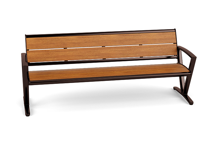 Seascape 6' Bench with Back Portable - Triangular Arms - Texacraft