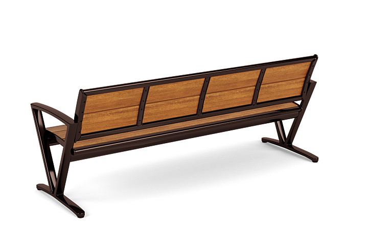Seascape 6' Bench with Back Portable - Triangular Arms - Texacraft