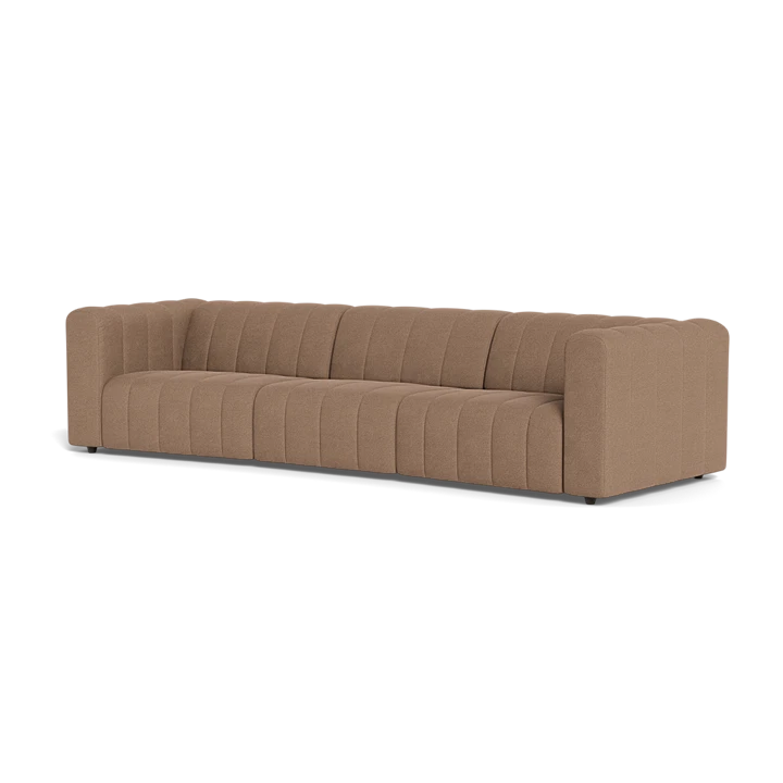 Buy 4 Seater (3 Piece) Austin Peyton Khaki Fabric Curved Modular Sofa 