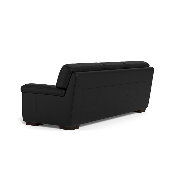 3 Seat Black Leather Barret Sofa Bed