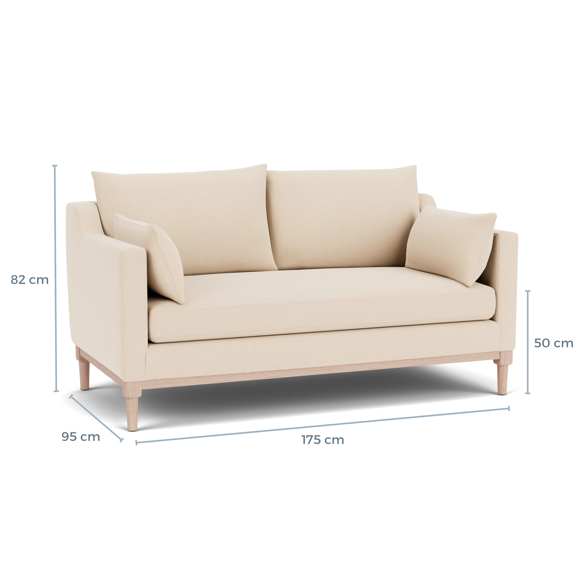 Product displayed with visual interface of dimensions