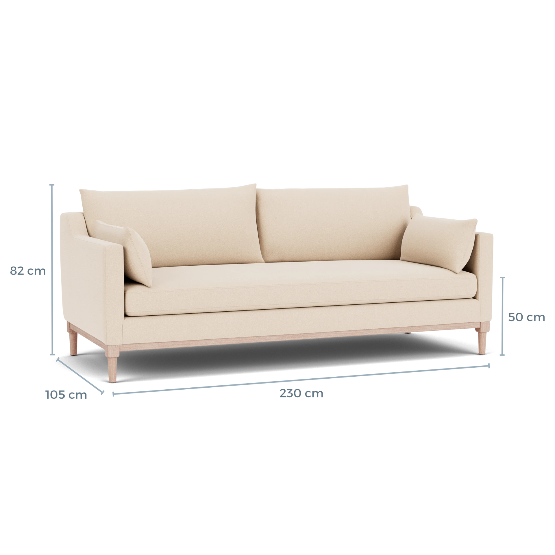 Product displayed with visual interface of dimensions