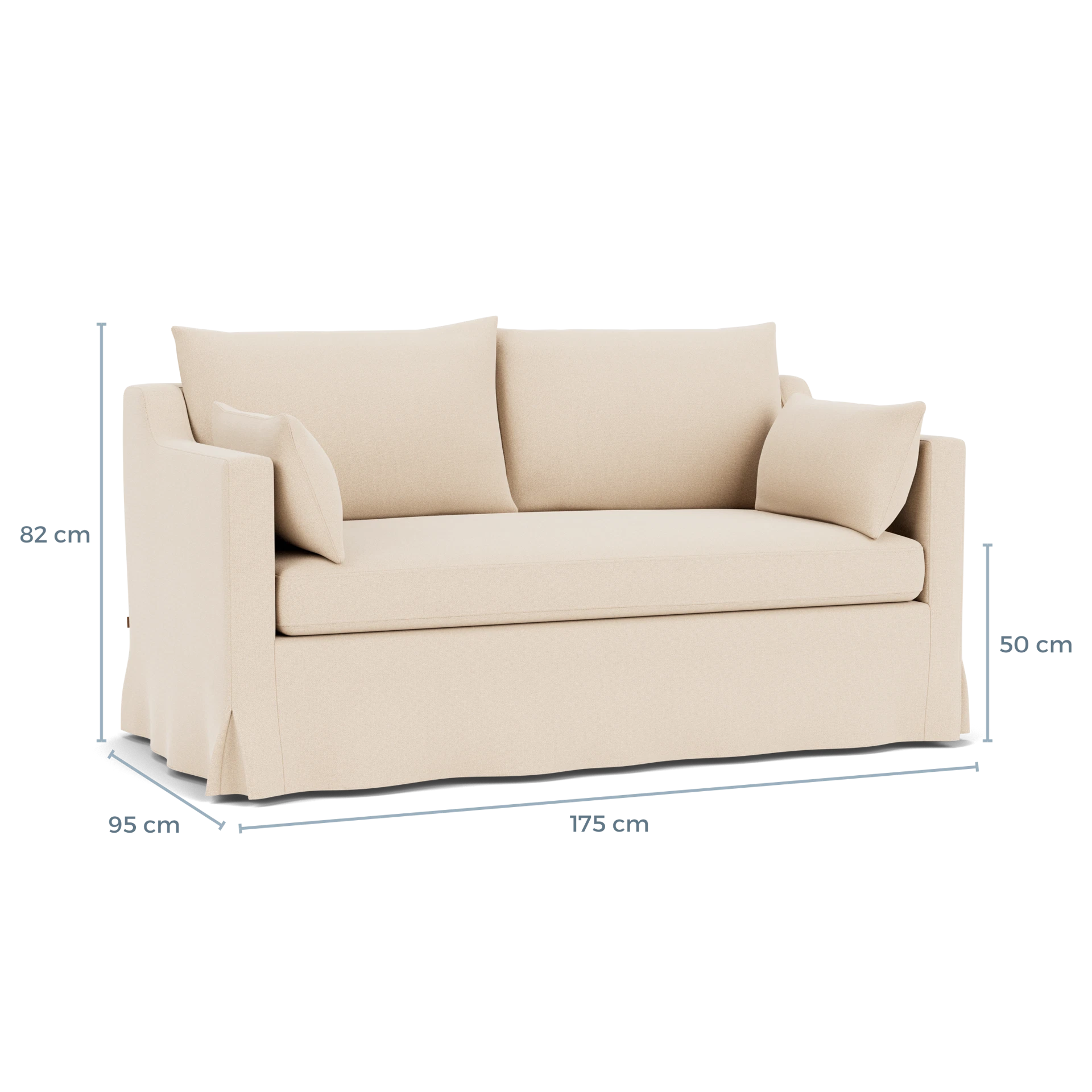 Product displayed with visual interface of dimensions