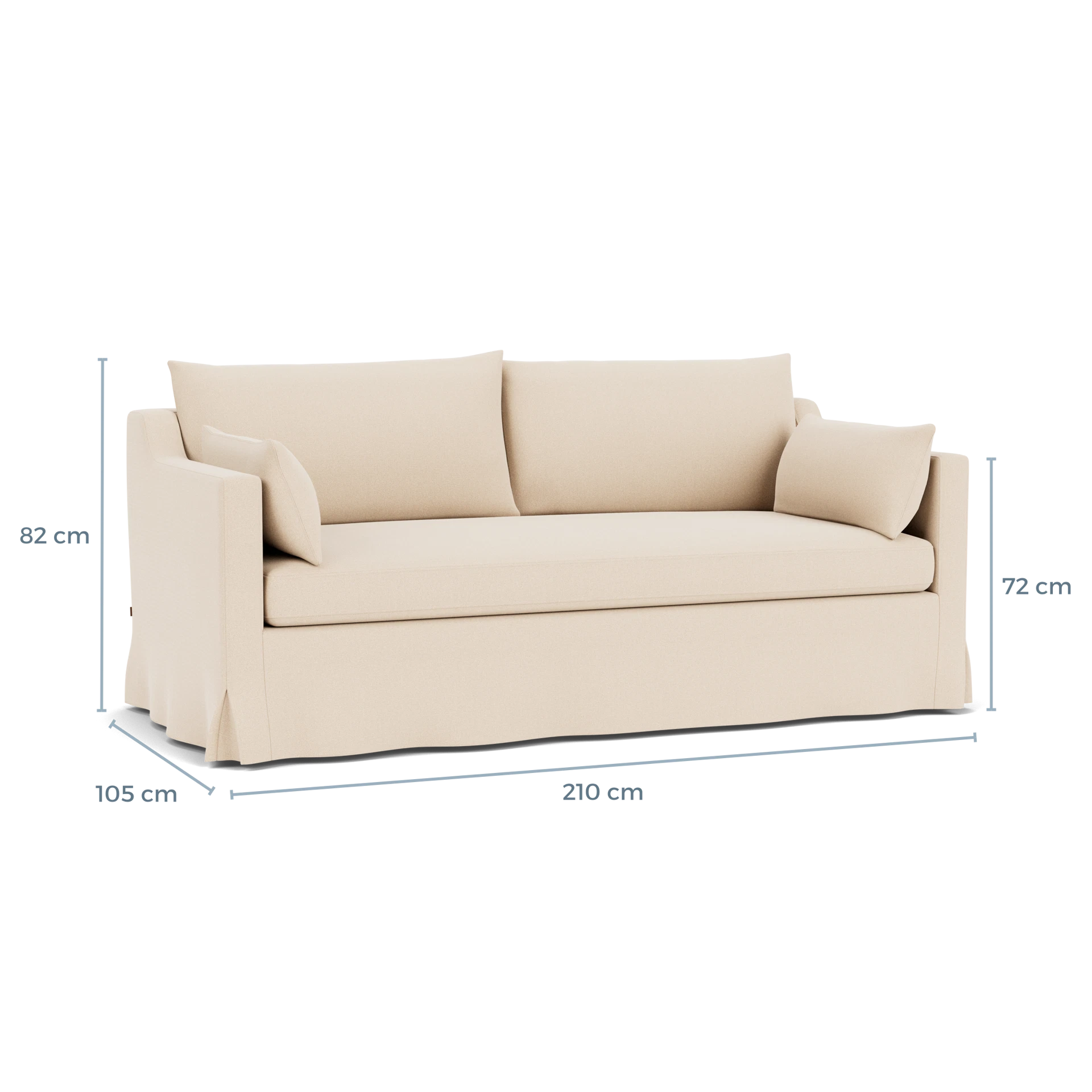 Product displayed with visual interface of dimensions