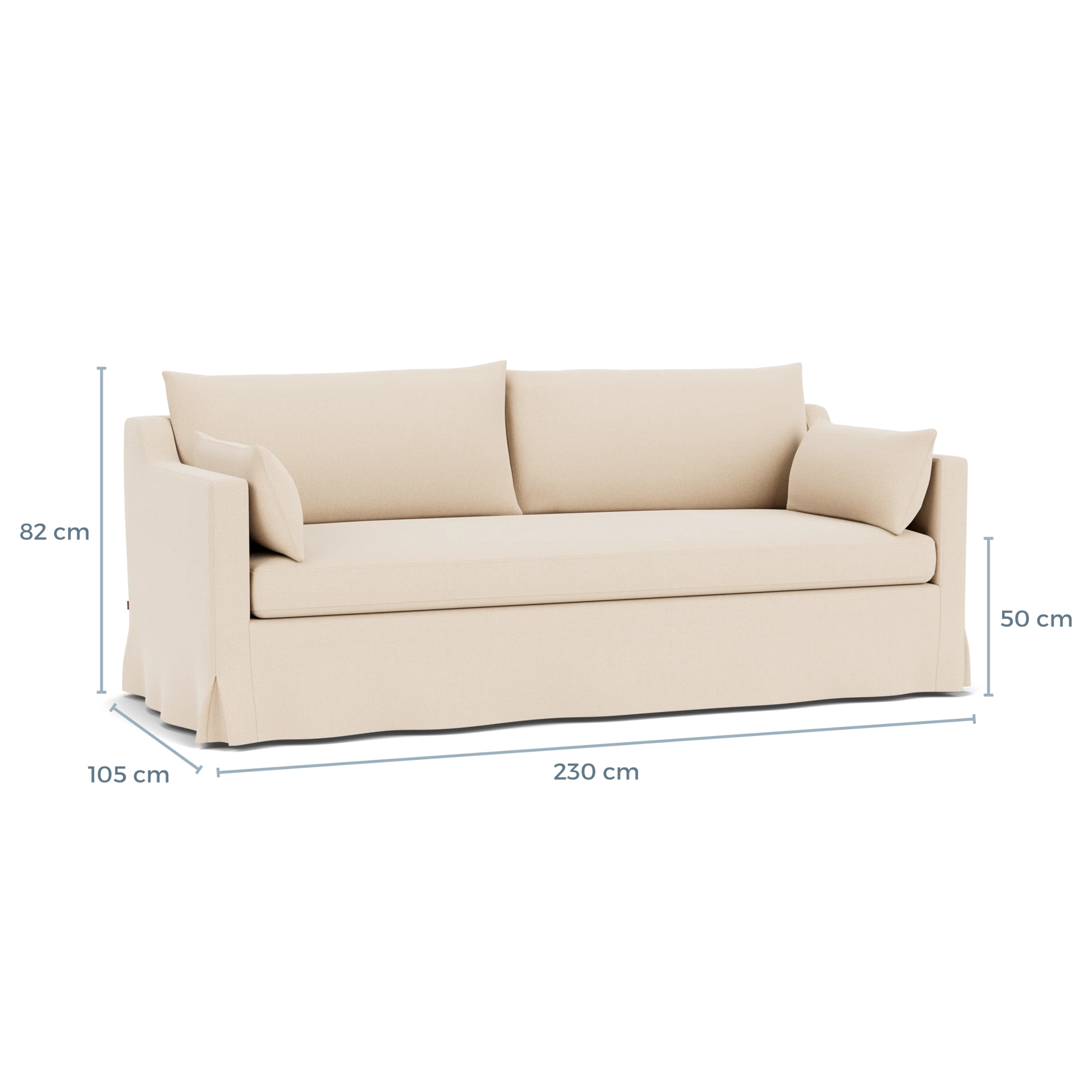 Product displayed with visual interface of dimensions