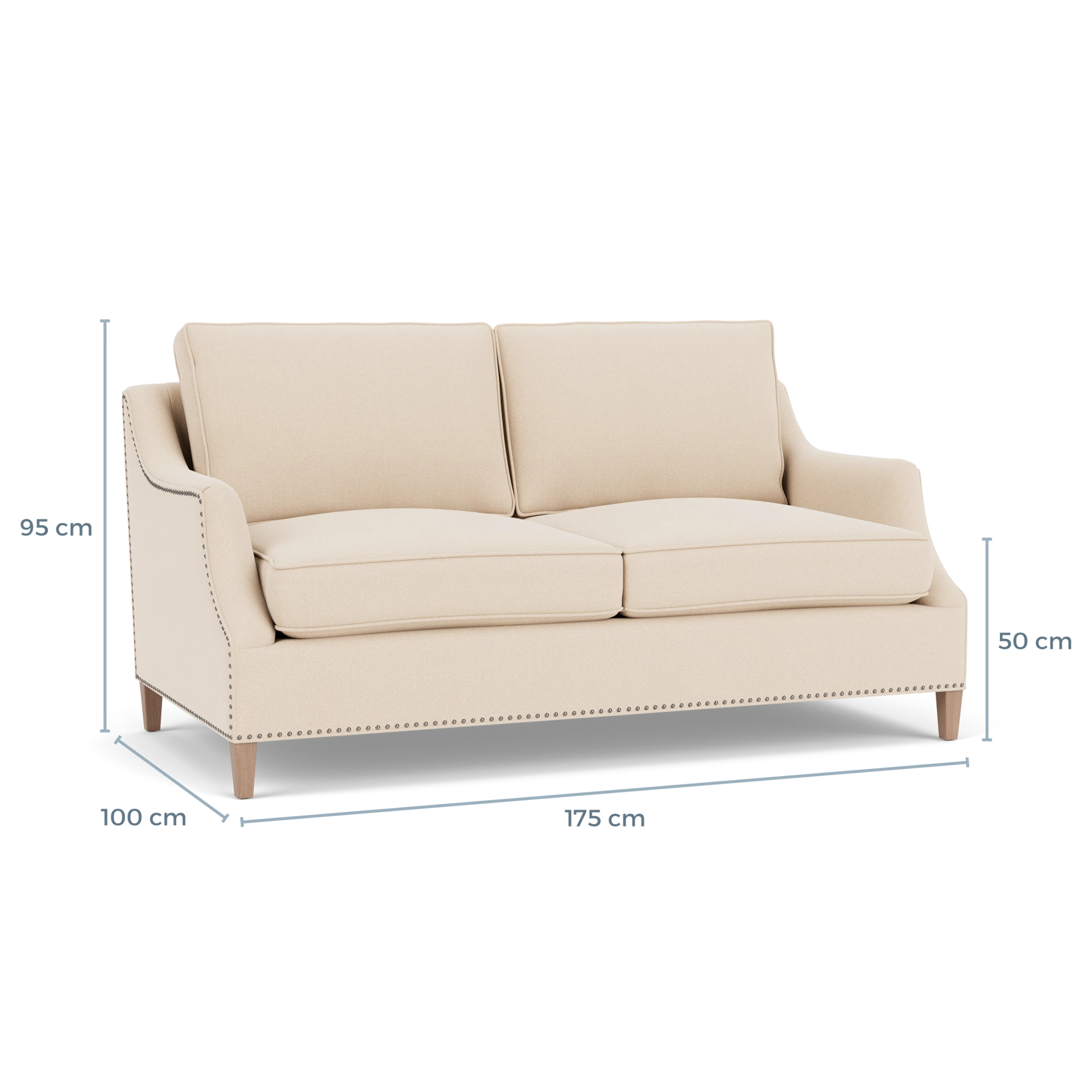 Product displayed with visual interface of dimensions