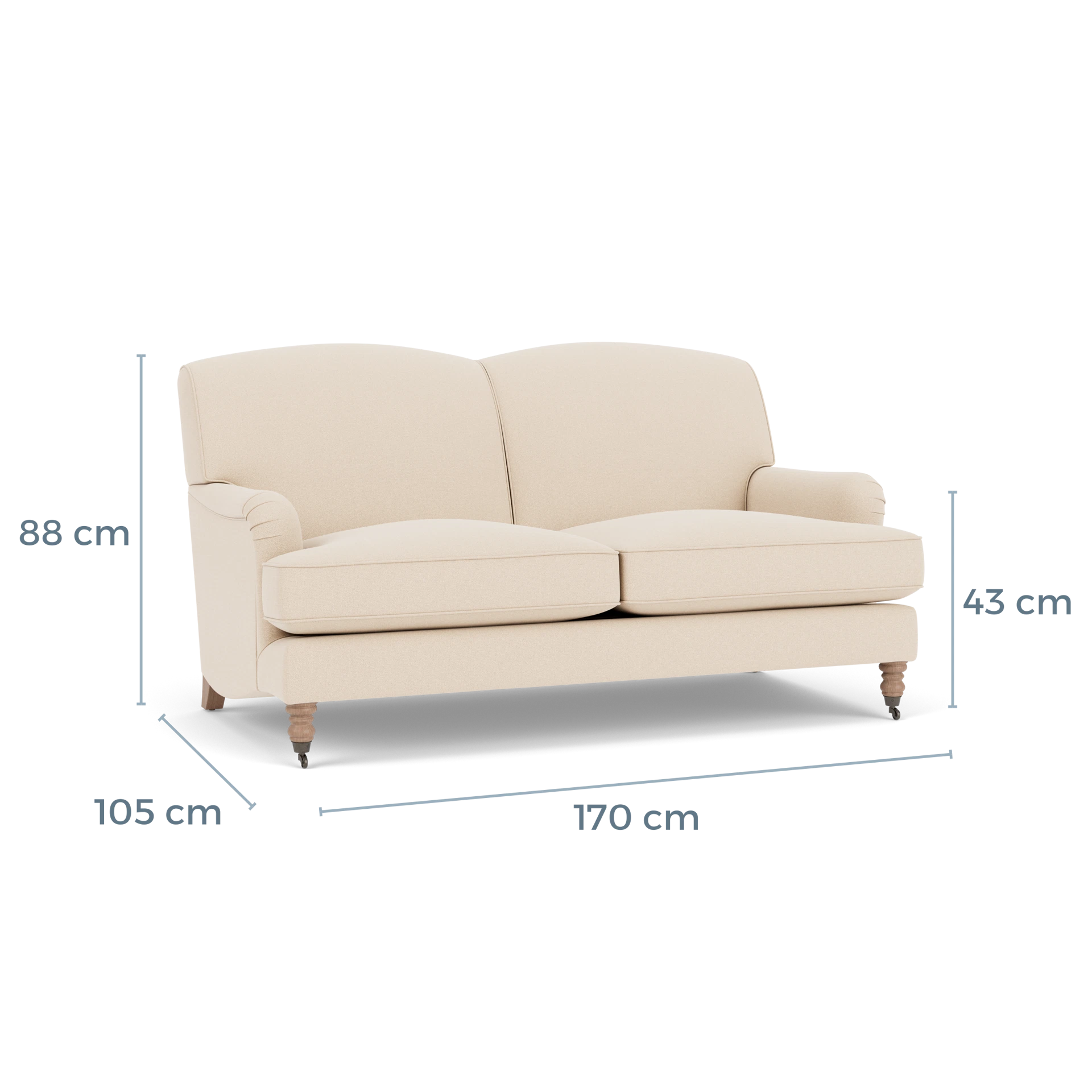Product displayed with visual interface of dimensions