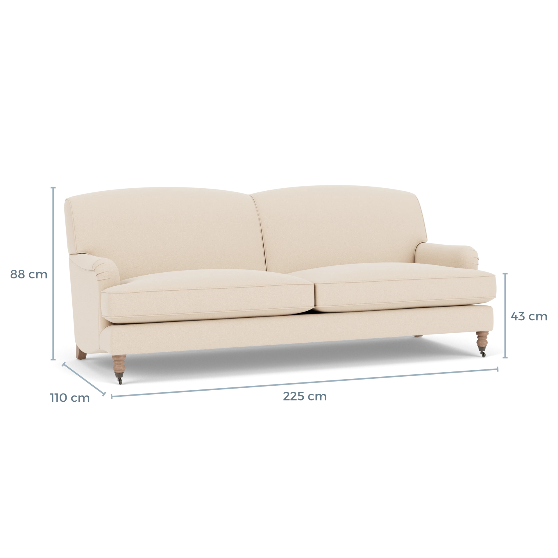 Product displayed with visual interface of dimensions