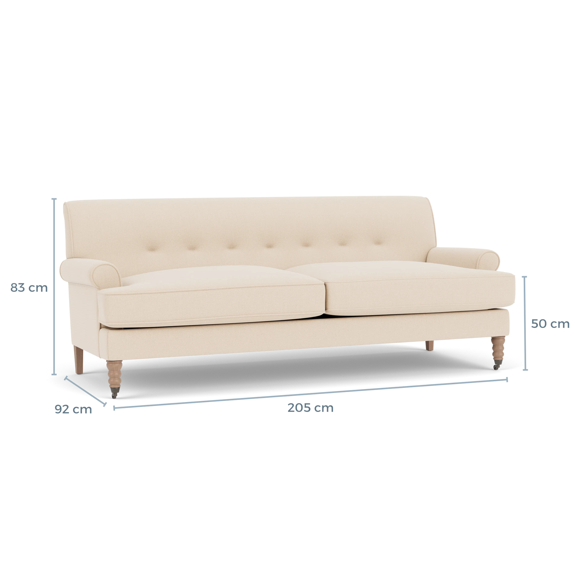 Product displayed with visual interface of dimensions