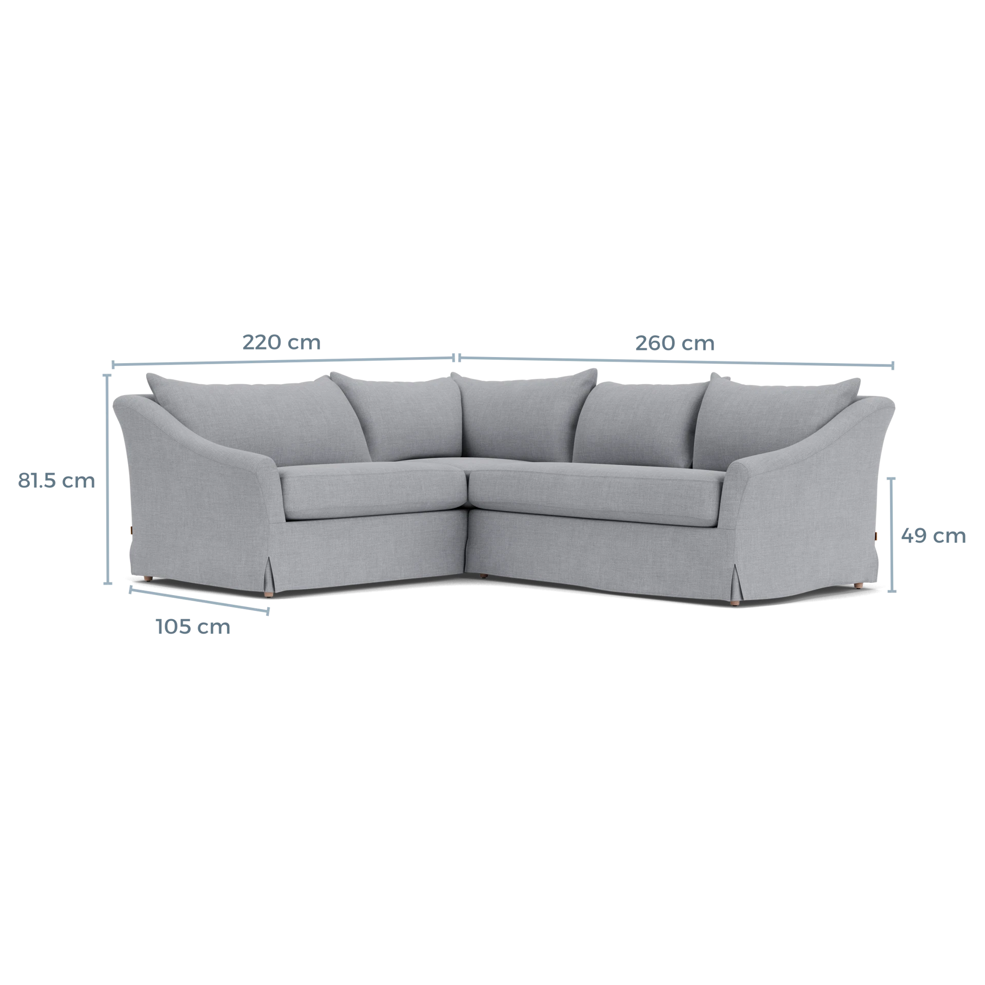Product displayed with visual interface of dimensions