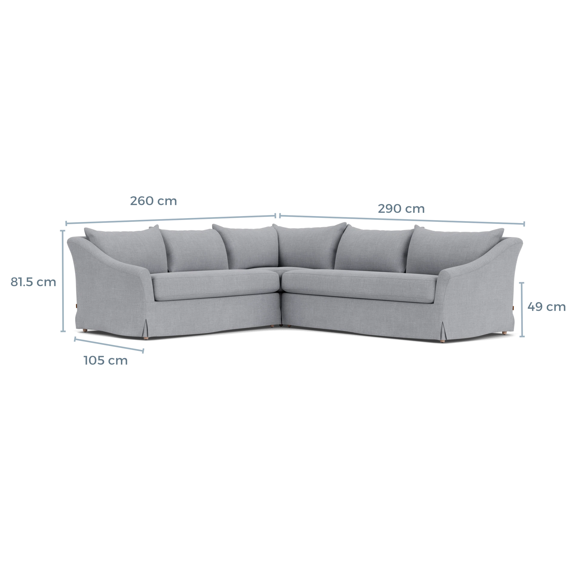 Product displayed with visual interface of dimensions