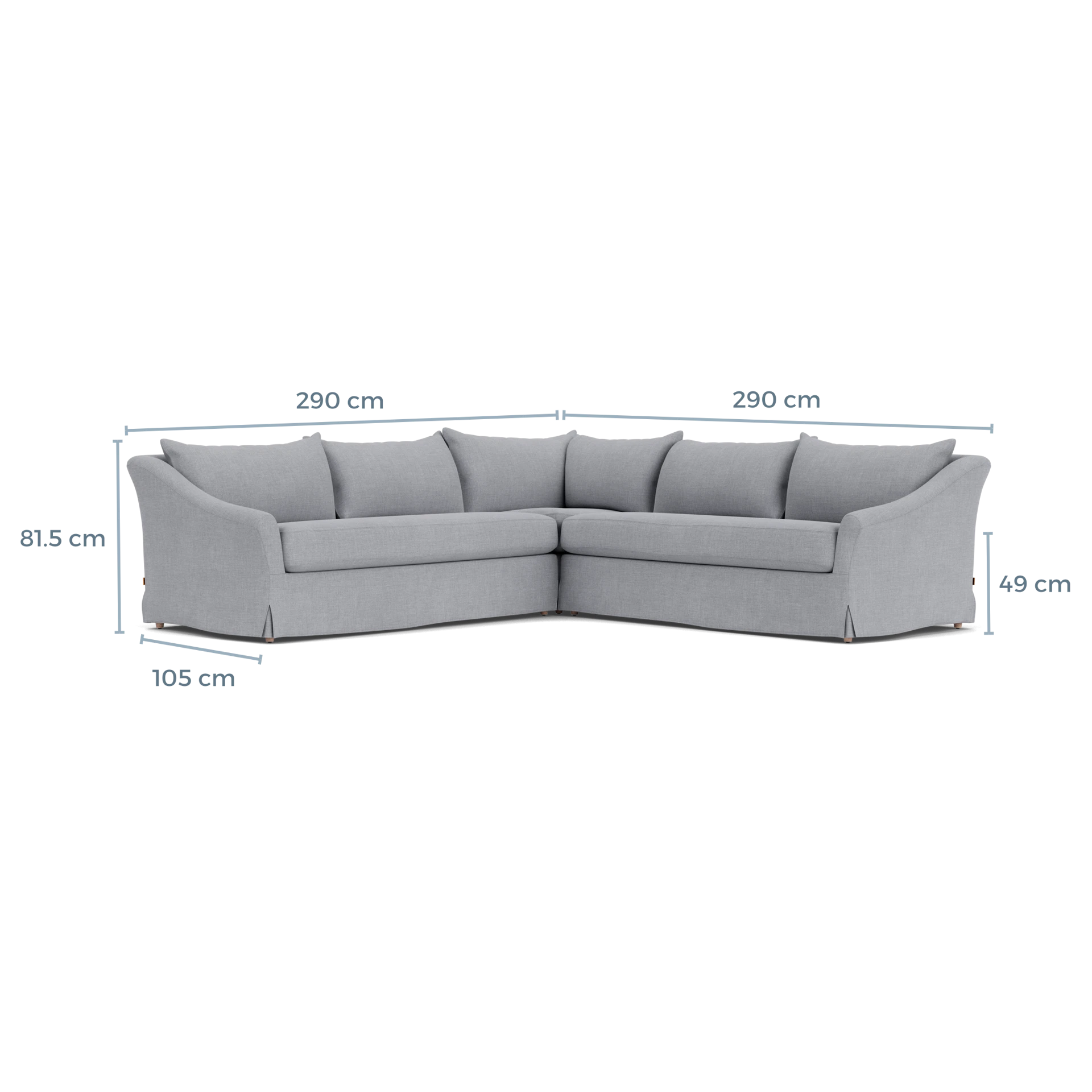 Product displayed with visual interface of dimensions