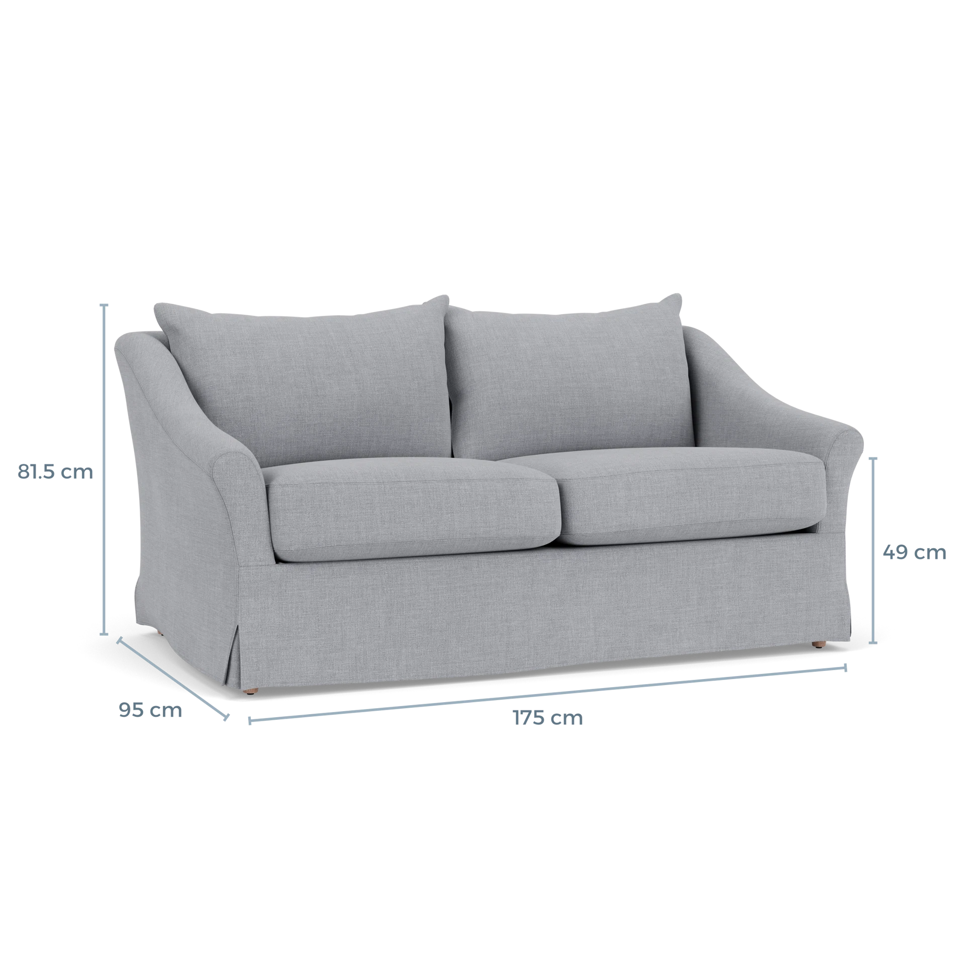Product displayed with visual interface of dimensions