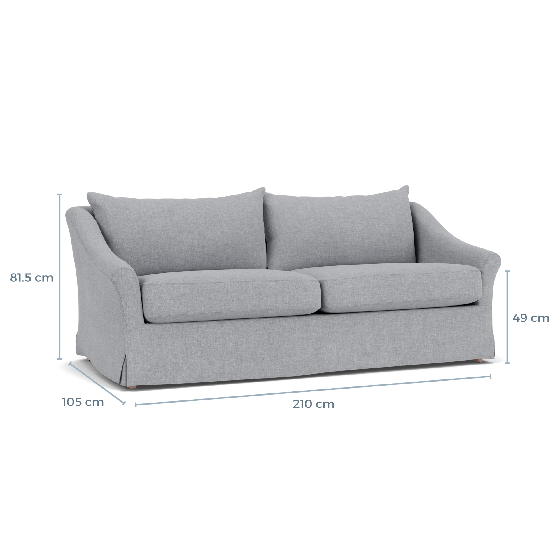 Product displayed with visual interface of dimensions