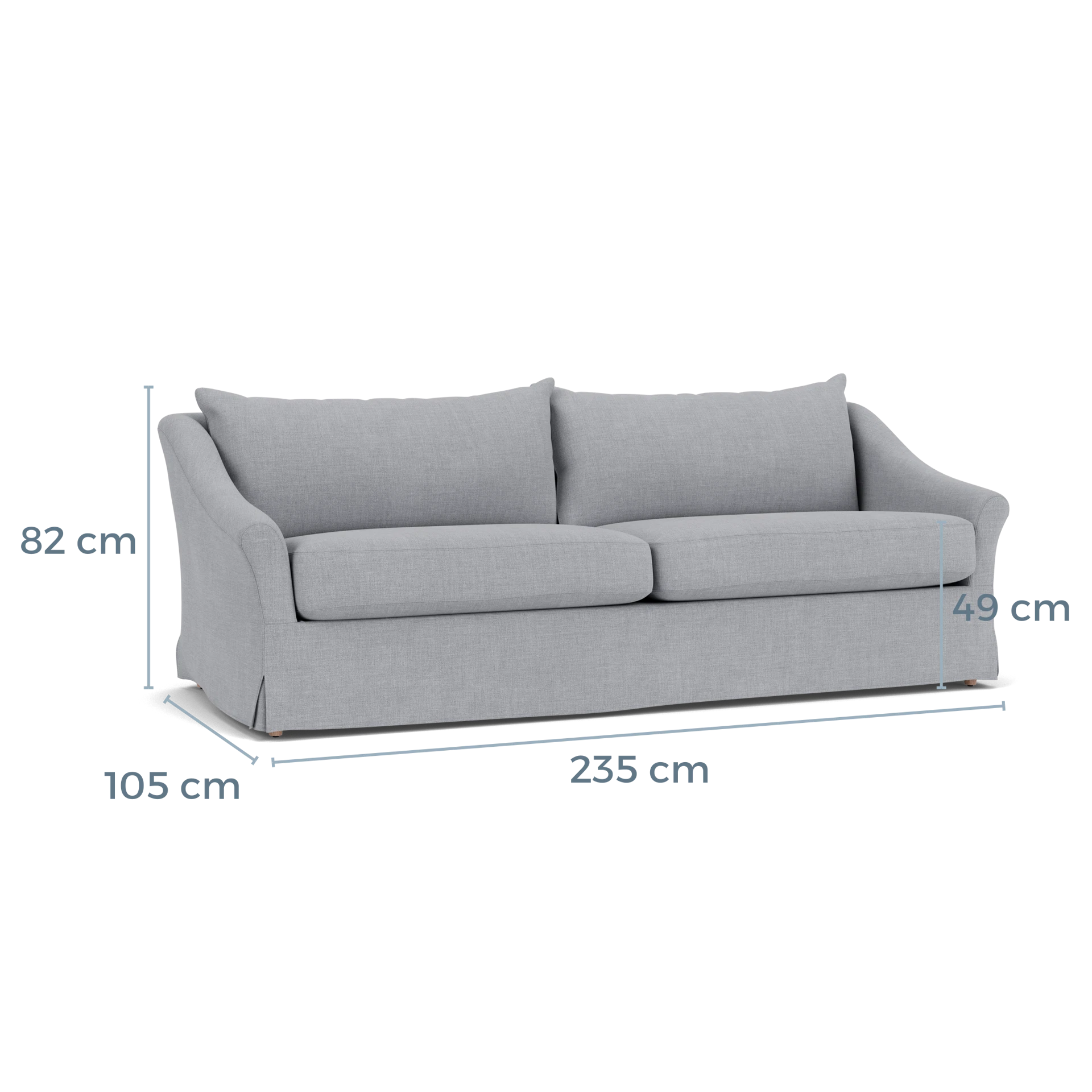 Product displayed with visual interface of dimensions
