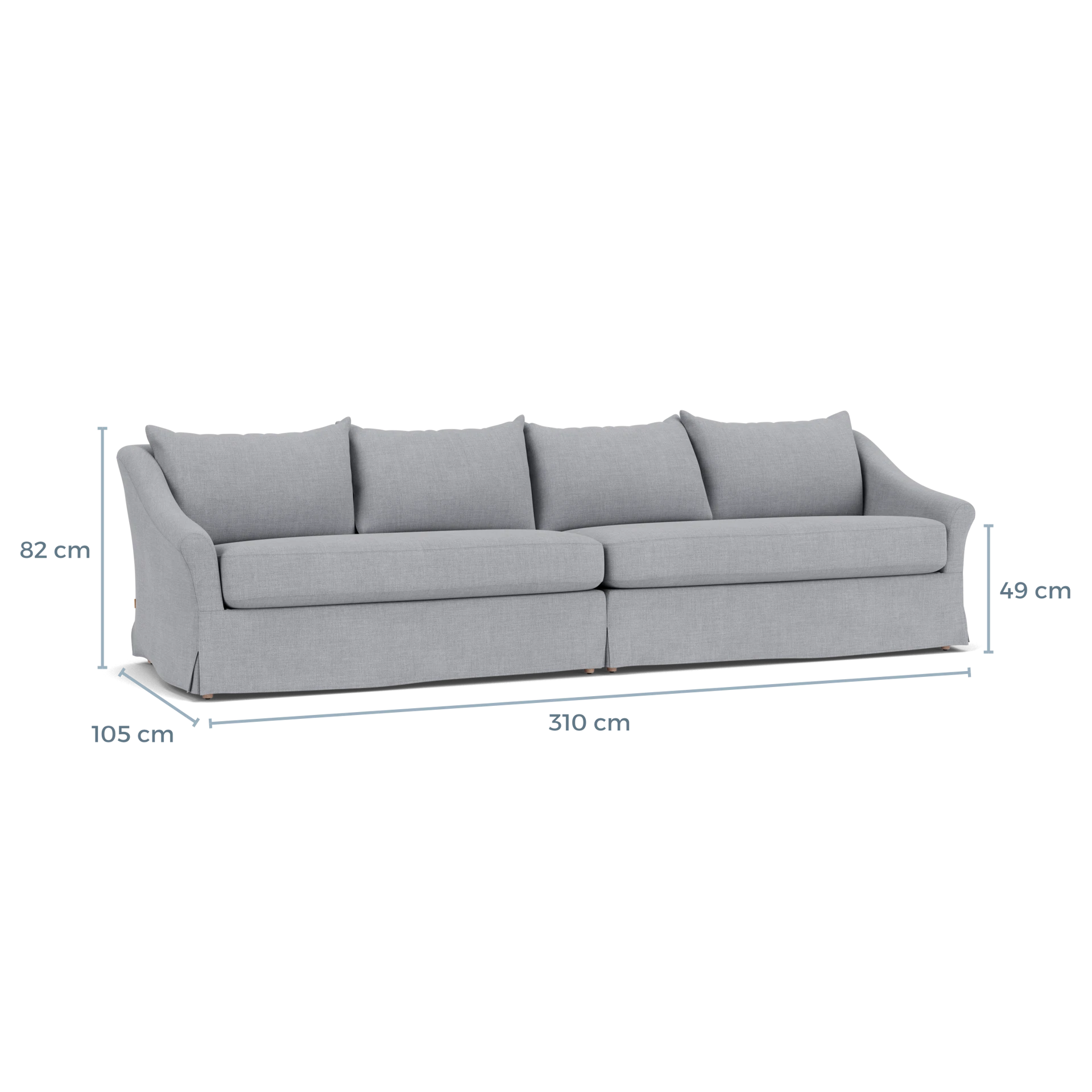 Product displayed with visual interface of dimensions