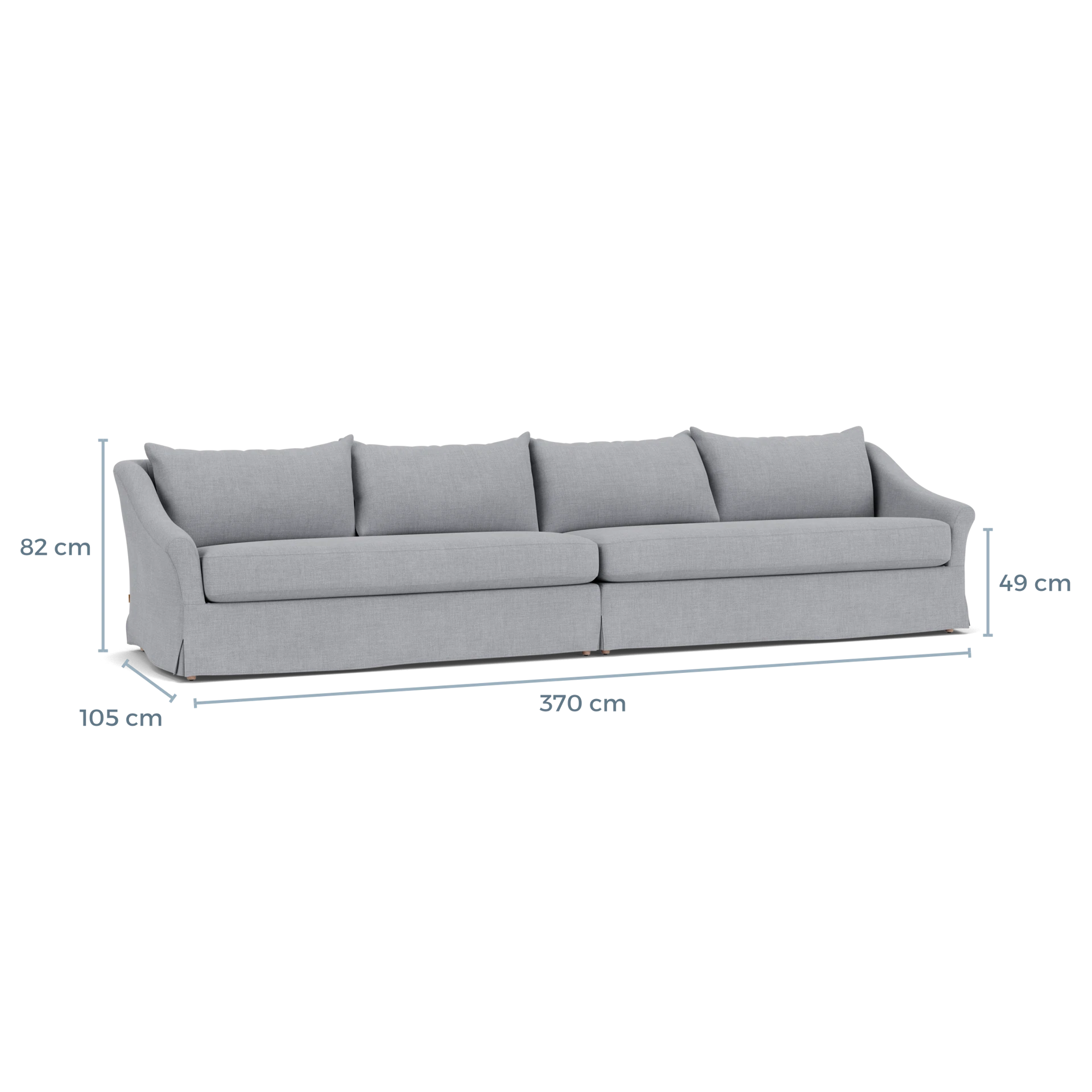 Product displayed with visual interface of dimensions