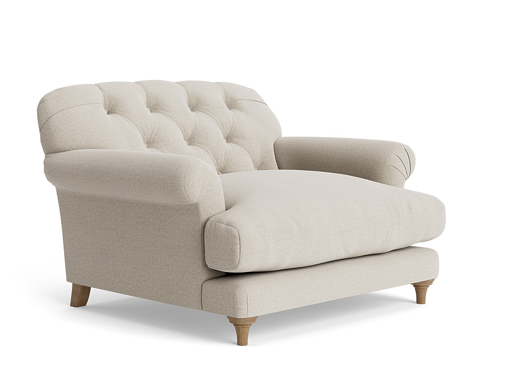Truffle Love Seat Deep Button Back Love Seat Loaf
