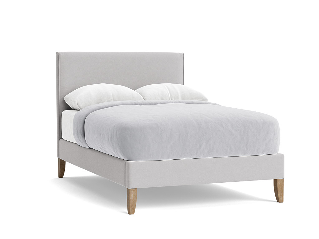 Linen upholstered on sale queen bed