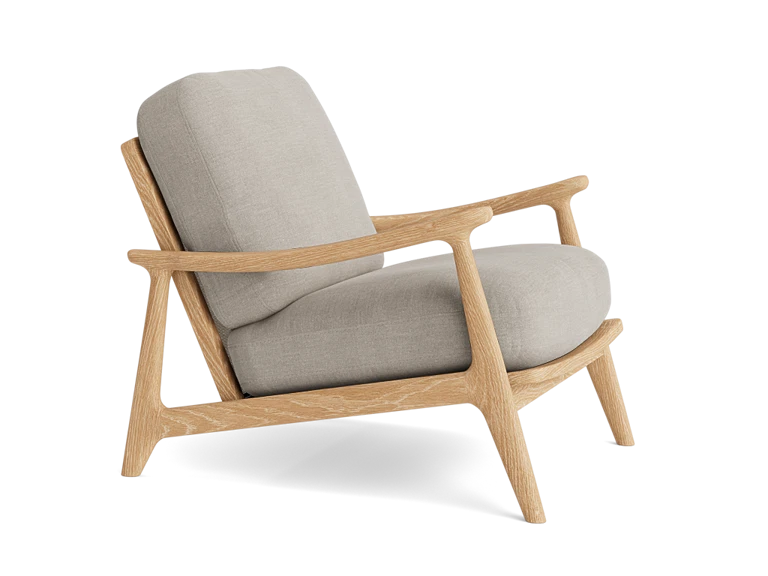 Squishbag Accent Chair in Whitewashed Oak Wooden Armchair with