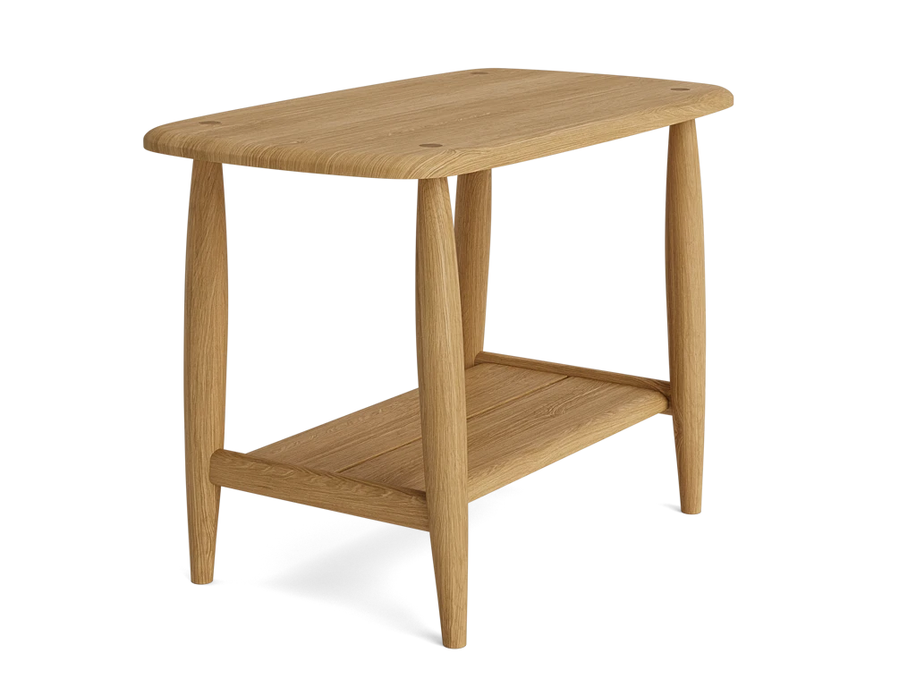 Steady Eddie Side Table with Drawer in Light Oak | Oak Side Table