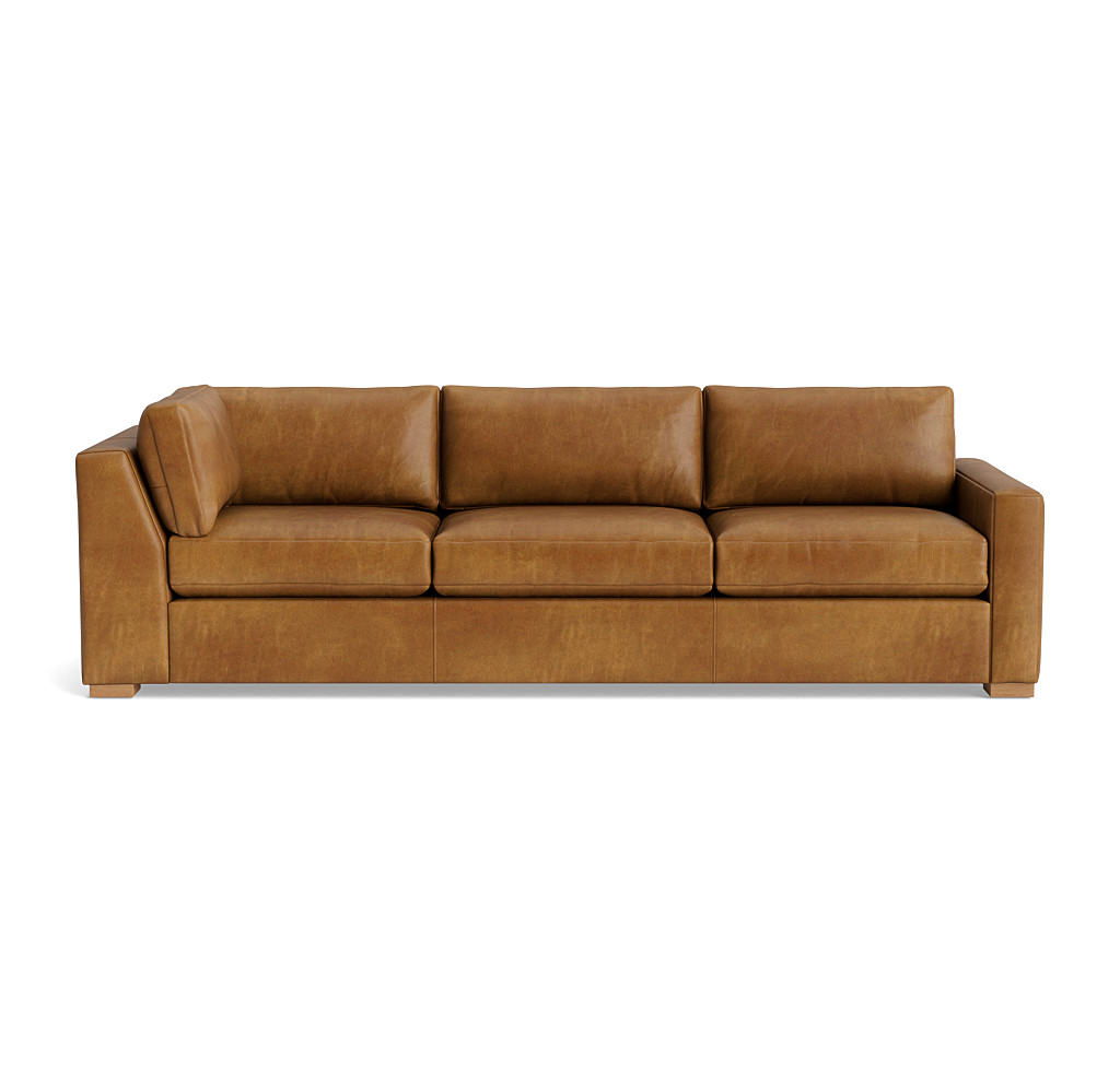 Carson Leather Right Arm Return Sofa