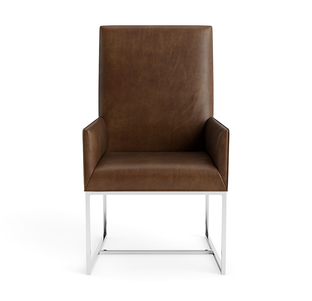 Gage Leather Tall Arm Dining Chair