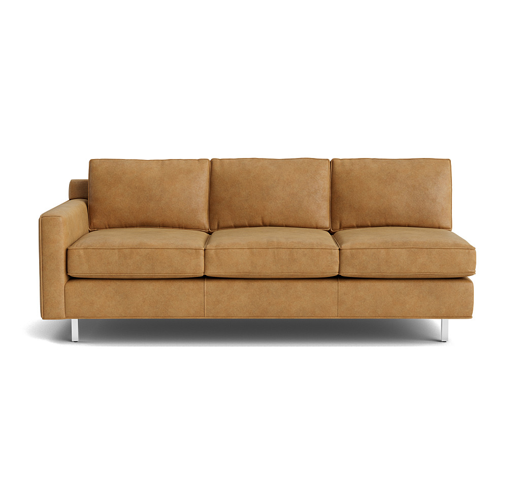 hunter studio leather left arm sofa with welt