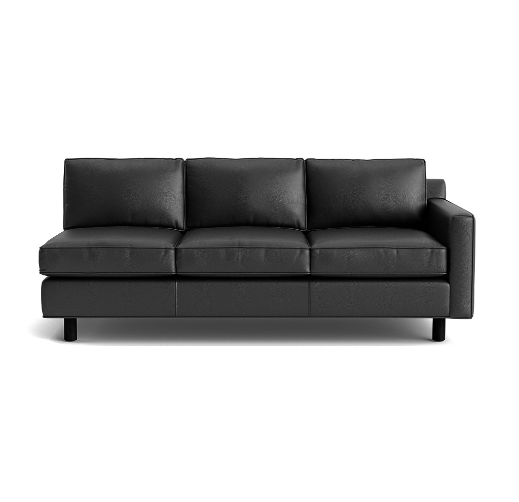 hunter studio leather right arm sofa with welt