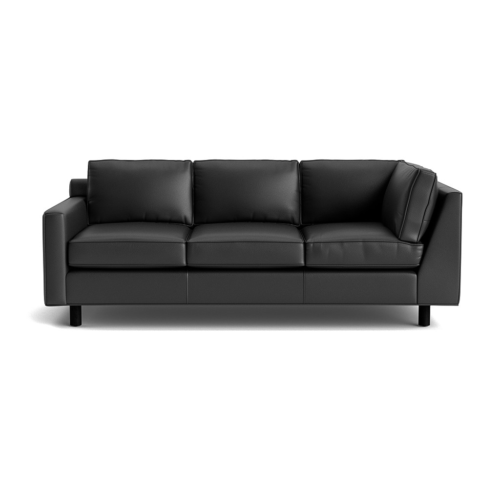 hunter studio leather left arm return sofa with welt