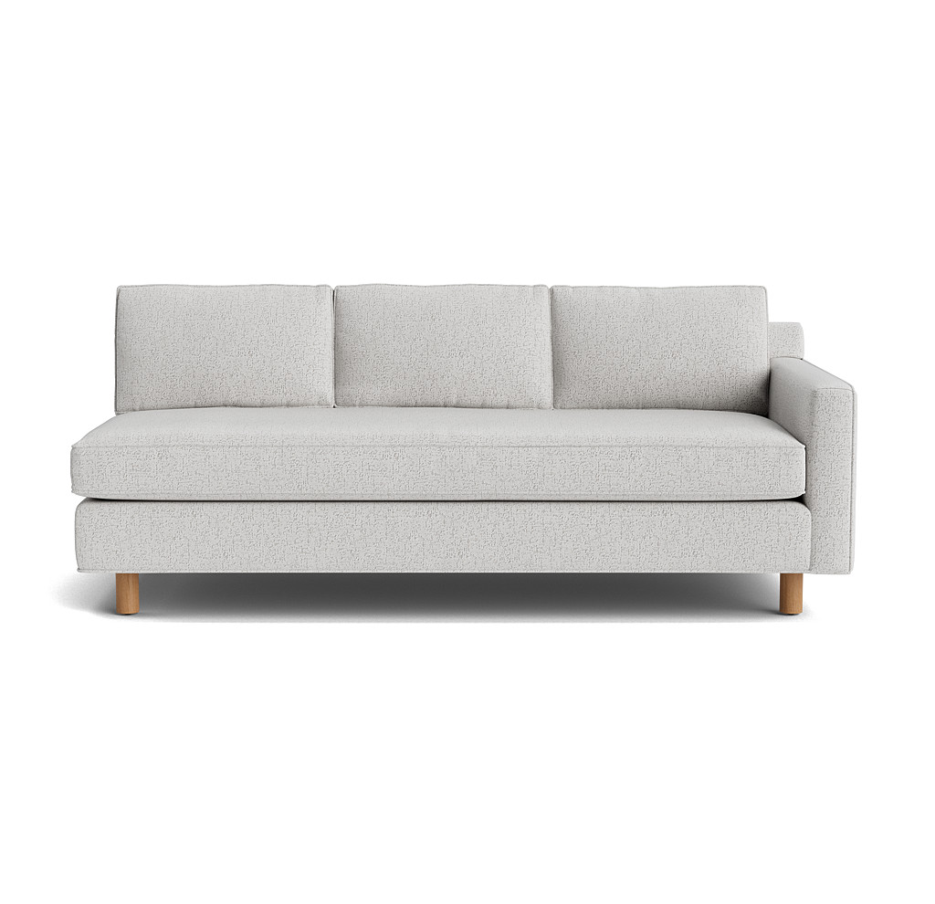 hunter studio bench right arm sofa with welt