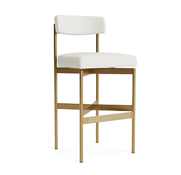 Bar Stools Luxury Counter, Leather Counter Height Stools With Gold Legs