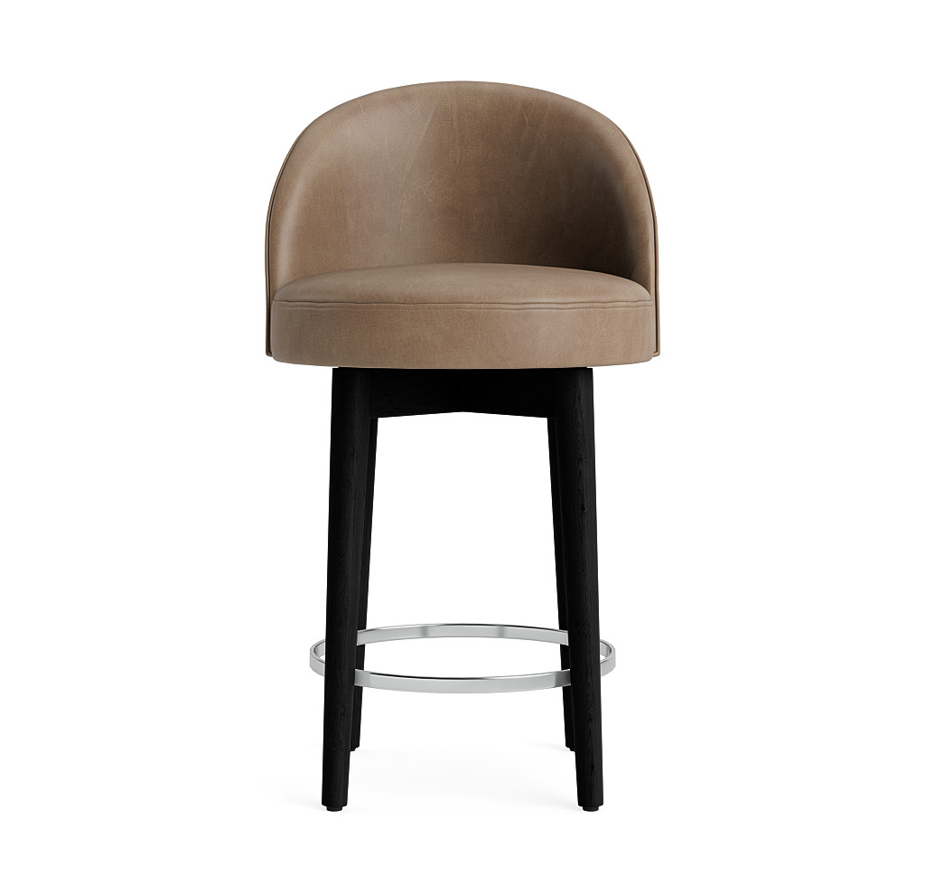 Margaux Leather Swivel Counter Stool