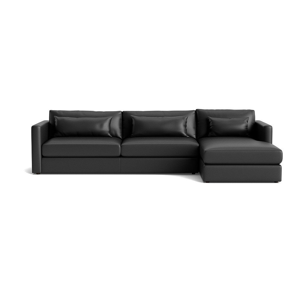 Haywood Leather Right Chaise Sectional